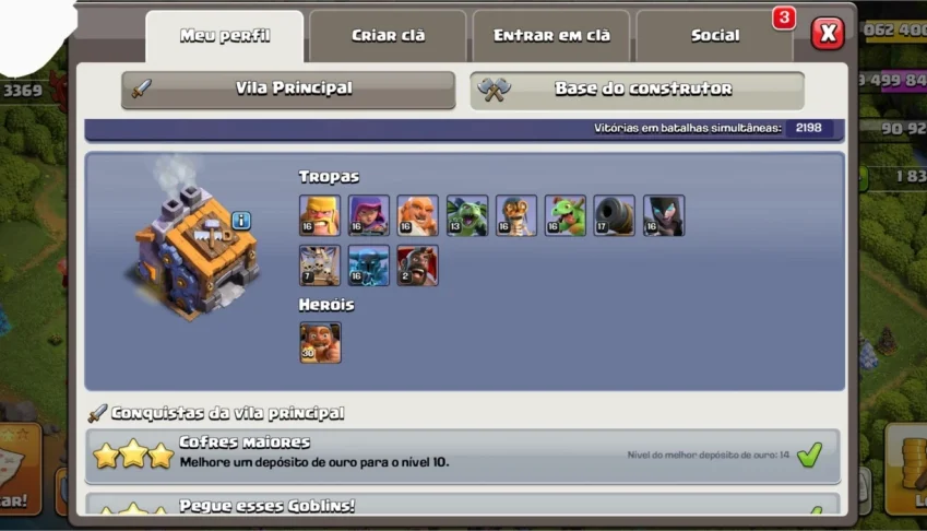 VILA CLASH OF CLANS CV 13 - VILA TOP