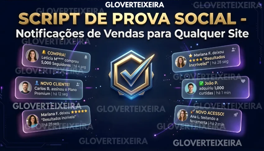 Script Prova Social - Notificações de Vendas para Sites