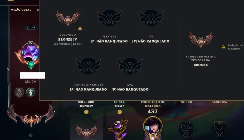 Bronze 4 com TODOS os Champs e 98 Skins (Mais de 300 Jogos)