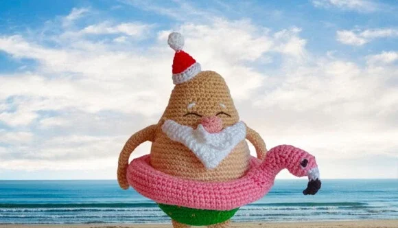 Papai Noel e Mamae Noel de férias Bichinhos de Croche (cada)