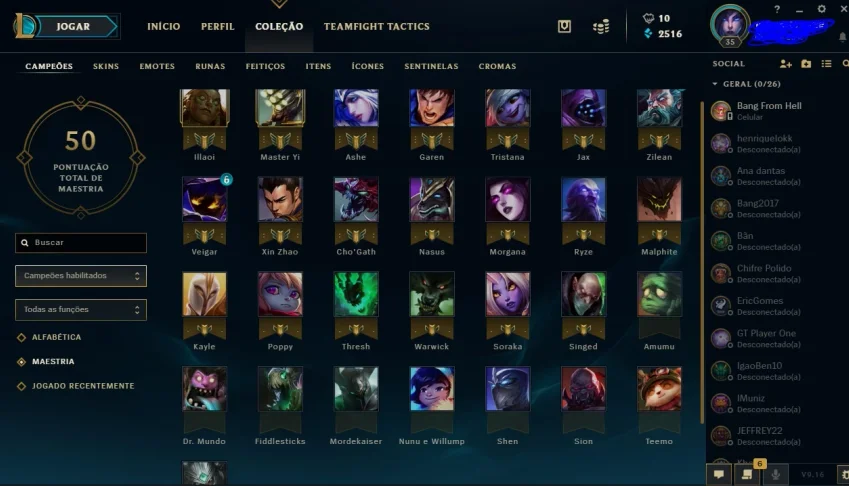 CONTA LEAGUE OF LEGENDS