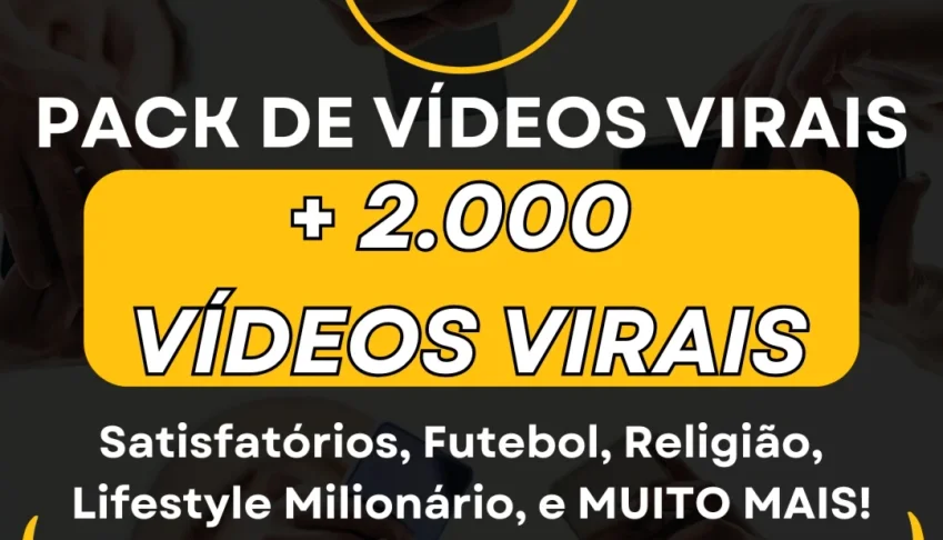 Pack de Vídeos Virais Mão de Midas - + 2.000 Vídeos Virais