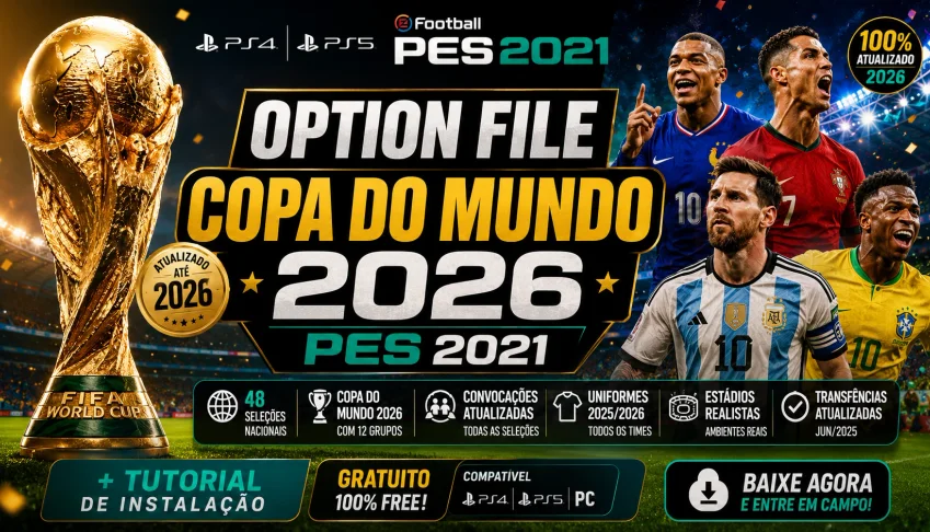 Pes 2021 – Option File Completo Copa do Mundo da  |🔥Ps4 Ps5