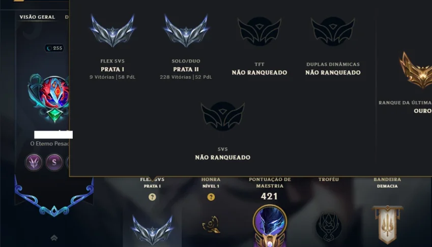 Prata 2 com TODOS os Champs e 113 Skins (Mais de 500 Jogos)