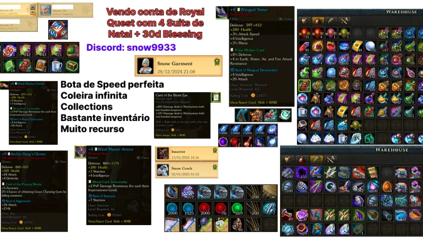 Conta de Royal Quest bem completa