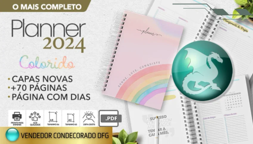 PACOTE DE PLANNERS 2024 - Qualidade premium 📀
