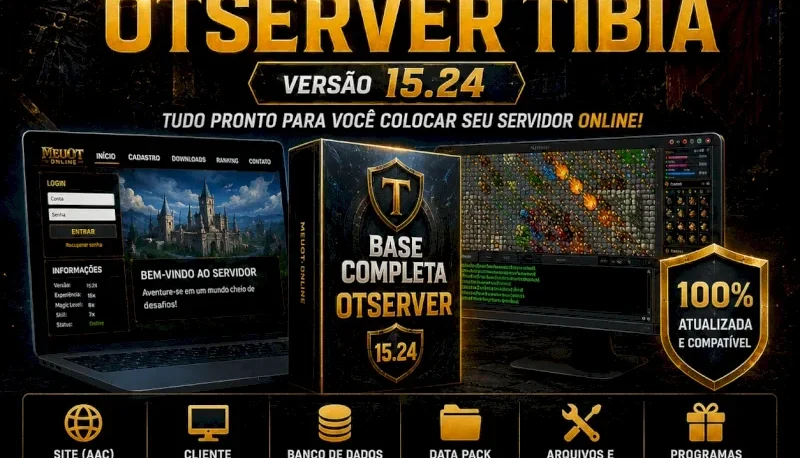 Base Tibia Otserver Global Nova Versão 15.24 Todos Arquivos