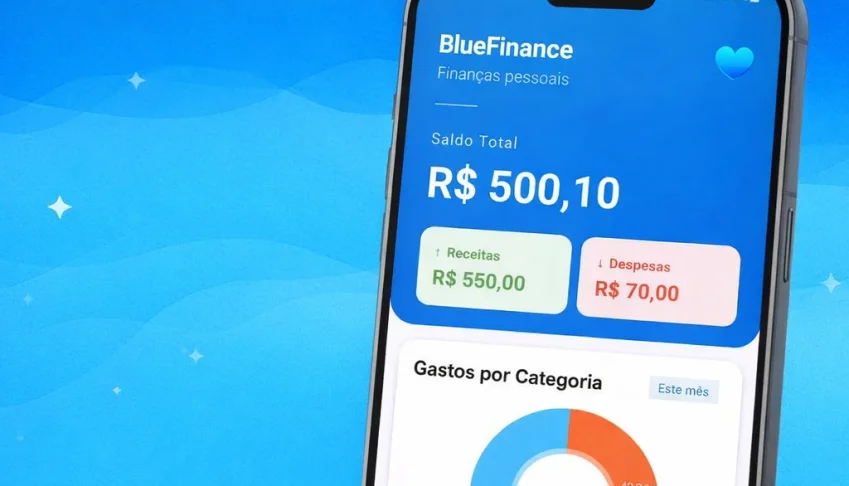 App de gestão financeira com dashboard, calculadora de impos