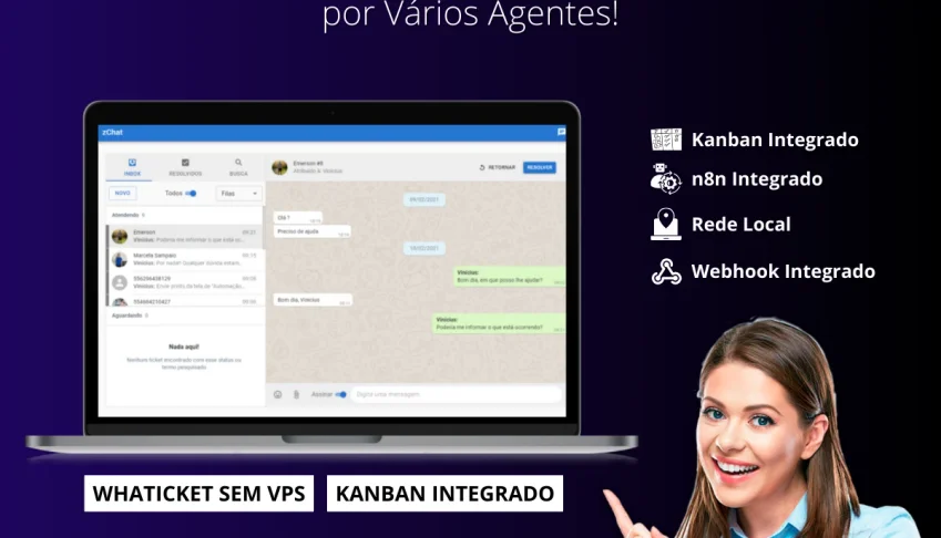 CRM W.h.a.t.s.A.p.p TicketPRO Whaticket Sem VPS