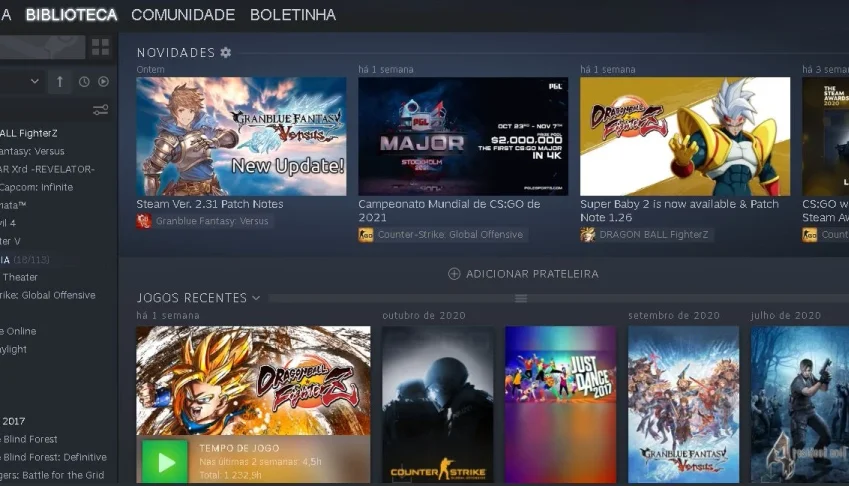 Conta steam com vários fighting games.
