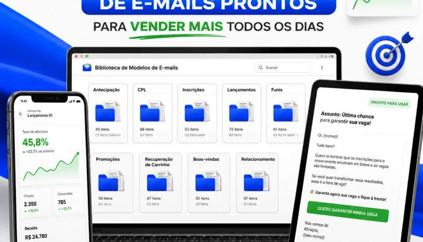 📧 +500 Modelos de E-mails Prontos para Vender Mais
