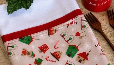 Pano de Prato Papai Noel
