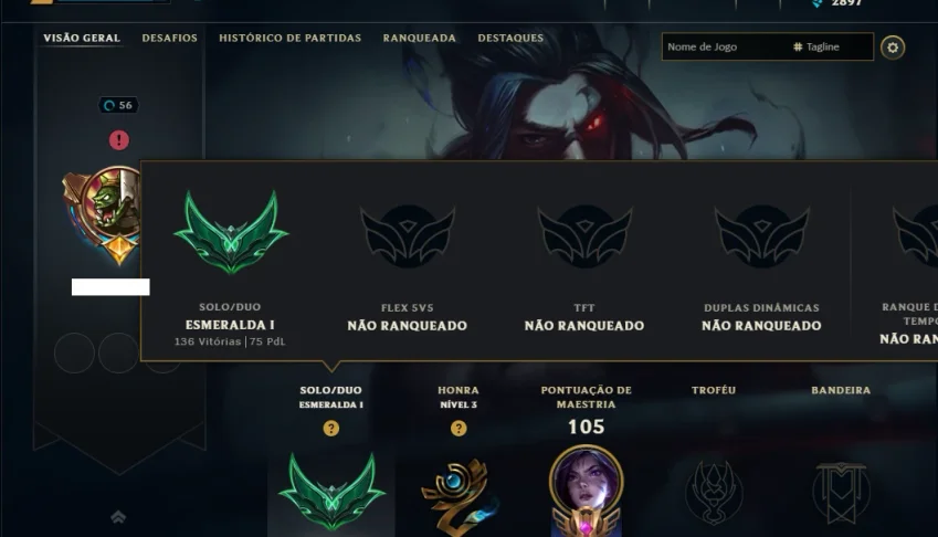 Esmeralda 1 com 75 Champs e 4 Skins