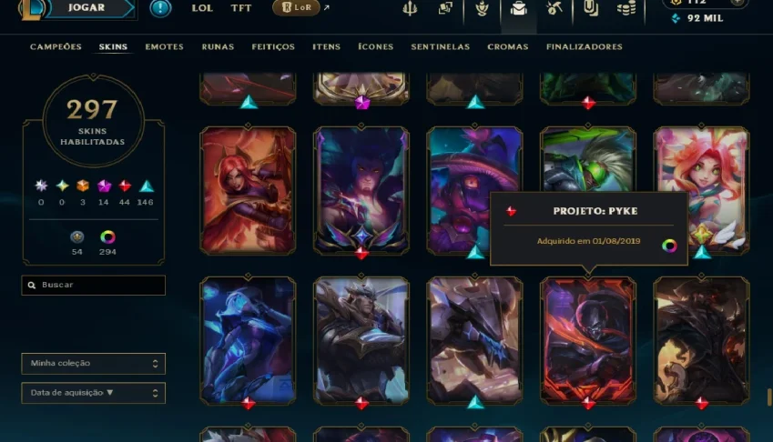 Conta Lol com repasse de toda a titularidade + 297 skins