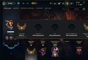Ouro 4 com 120 Champs e 115 Skins ( MID / ADC / JG )
