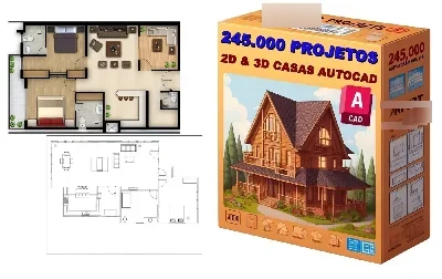 245.000 Projetos Prontos de Casas 2D e 3D AutoCad