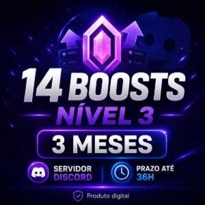 Discord 14 Boosts | Nível 3 por 3 Meses
