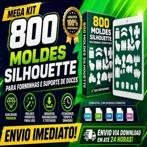 Kit 800 Moldes Silhouette P/ Forminhas Formas e Suporte Doce