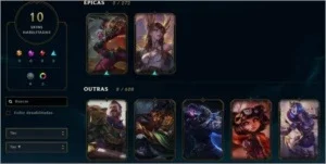 Conta Gold 1 League of Legends 36 campeões 10 skins