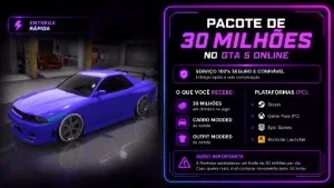 Pacote de 30 Milhões GTA 5 Online PC