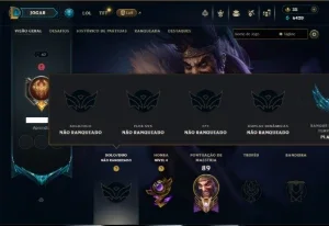 Unranked com 45 Champs e 8 Skins