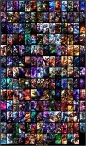 Conta lv 30 ouro V com 124 campeões e 57 skins