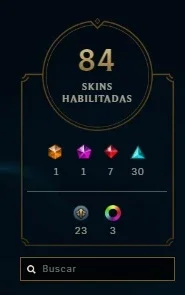 PLATINA 4 (Quase todos os champs), 83 skins, 30 skinsspolio