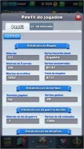 Conta de Clash Royale nvl 10 arena 12 com cartas tops