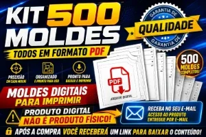 Kit com 500 Moldes Digitais em PDF de Roupas para Imprimir