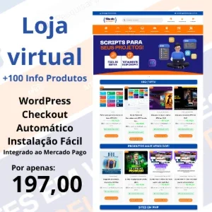 Loja Virtual Completa Com 100 Produtos Digitais Inclusos