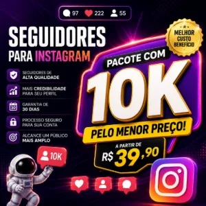 Pacote Com 10K De Seguidores Do Instagram +1 Ano De Garantia