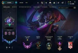 Conta Lol criada em 2014, elo atual mestre, main suporte