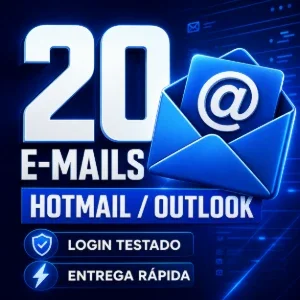 20 Contas Hotmail/Outlook Novas | Login Testado