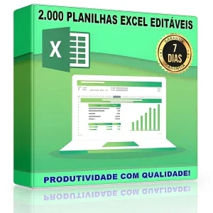 Pacote de 2000 Planilhas de Excel