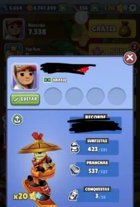 Contas rara Subway Surfers 5mil chaves+todos os perssonagens