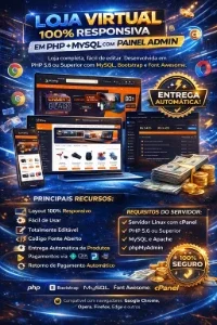 Loja Virtual 100% responsiva em PHP MySQL com painel admin
