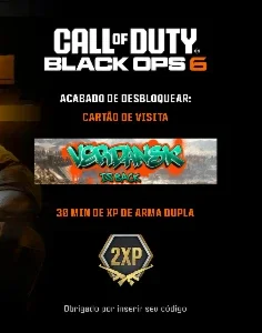 Carta de visita - VERDANSK - RARO - WORZONE / BO6