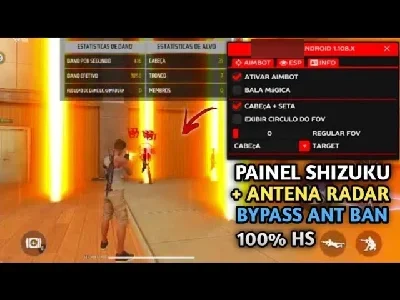 Free Fire Painel Shizuku Aimbot 100% Hs + Antena Radar Vip
