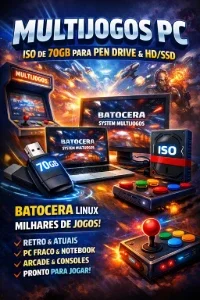 Multijogos PC: ISO de 70GB para Pen Drive & HD/SSD