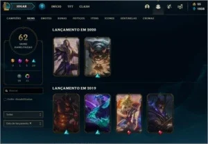 Conta de Lol com skin vitoriosas
