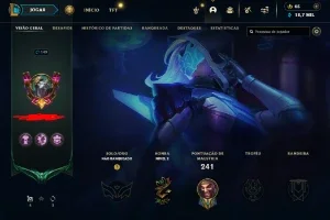 Conta LoL 100 Champions 62 Skins Ex Emerald LvL 149