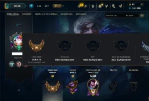 Ouro 4 com TODOS os Champs e 94 Skins ( MID / JG / TOP )