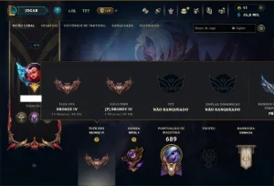 Bronze 4 com TODOS os Champs e 112 Skins ( ADC / JG / MID )