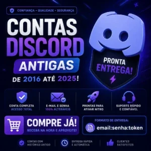 Contas Antigas Discord Verificadas (Full Acesso)