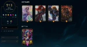Conta League of Legends LVL 414, 213 skins (c/ skins ultimat