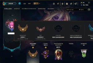 Ouro 1 com TODOS os Champs e 162 Skins ( Nivel 592 )