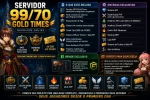 Servidor rAthena Pré Configurado LvL 99/70 Gold Times