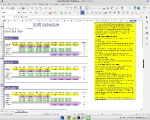 Employee Shift Schedule - Spreadsheet