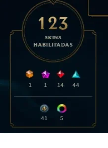 Conta LoL - Todos os campeões, 123 skins.
