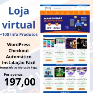 Loja Virtual Completa Com 100 Produtos Digitais Inclusos